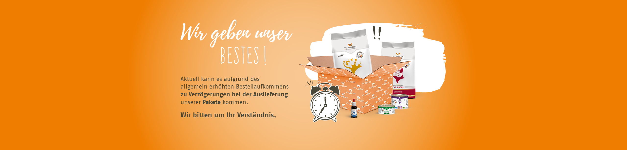 Aktuell kann es aufgrund des allgemein erh�hten Bestellaufkommens zu Verz�gerungen bei der Auslieferung unserer Pakete kommen.