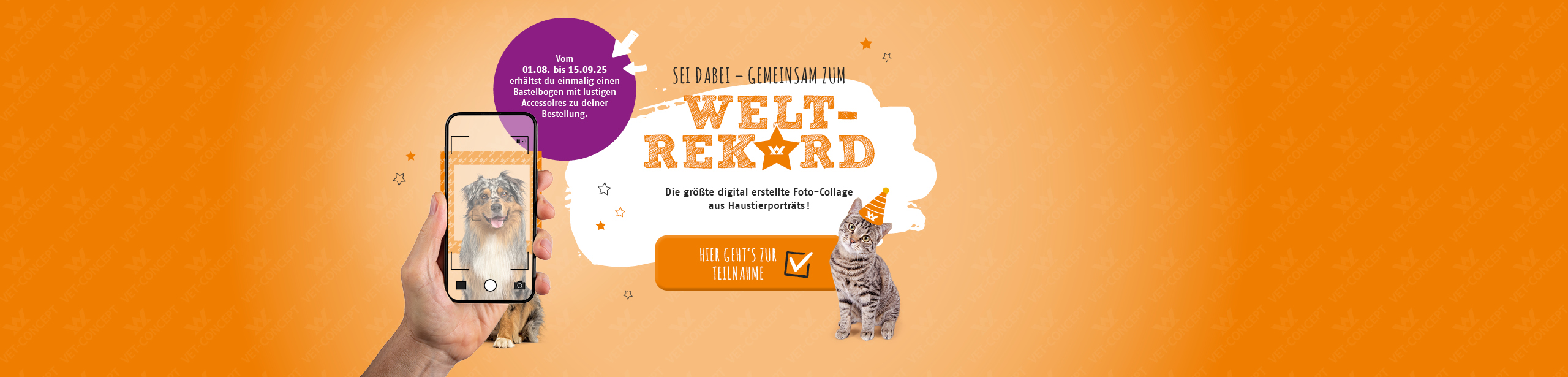 Vet-Concept Weltrekord: Hilf uns dabei, die größte digital erstellte Haustier-Collage der Welt zu gestalten