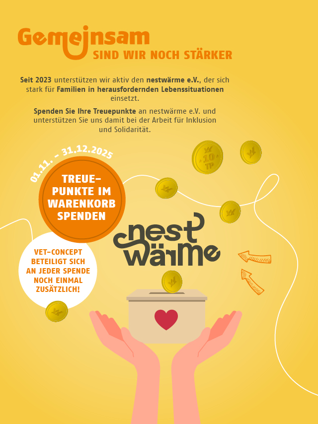 Gemeinsam sind wir noch stärker. Treuepunkte im Warenkorb an nestwärme e.V. spenden