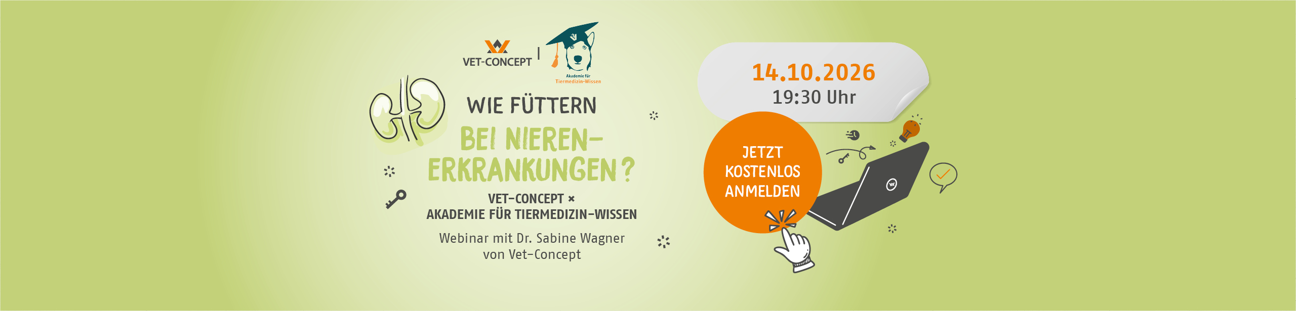 Kostenloser Online-Vortrag am 14.10.2026 um 19:30 Uhr zum Thema: Wie f�ttern bei kranker Niere?
