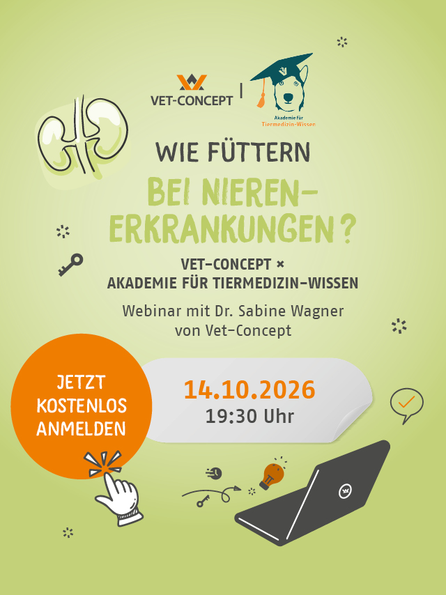 Kostenloser Online-Vortrag am 14.10.2026 um 19:30 Uhr zum Thema: Wie f�ttern bei kranker Niere?
